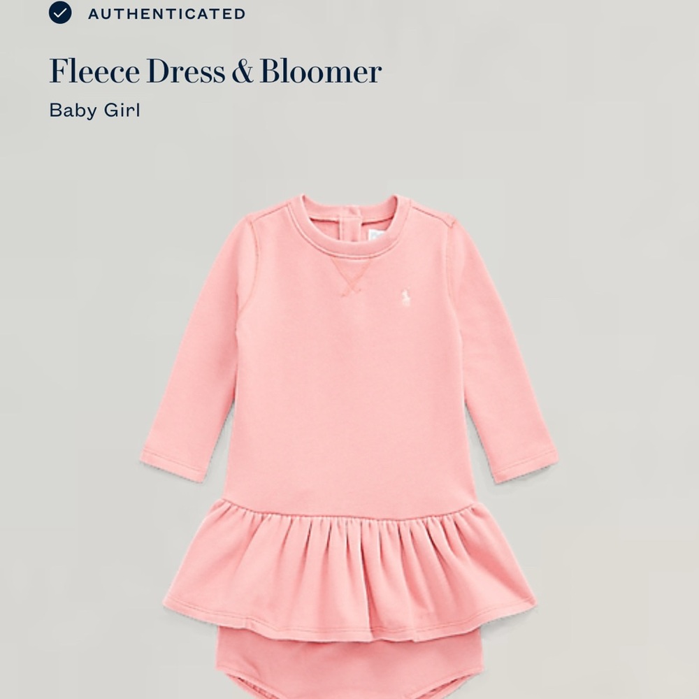 Ralph Lauren Pink/Mauve Baby Dress with Bloomers